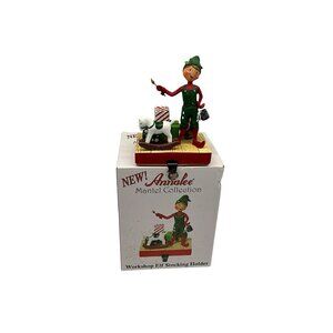Annalee Mantel Collection Vintage Workshop Elf Stocking Holder in Original Box